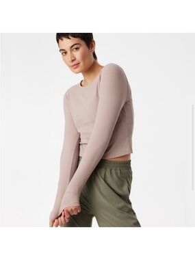 Outdoor Voices women sz XS Superform Rib-Knit Long-Sleeve Top